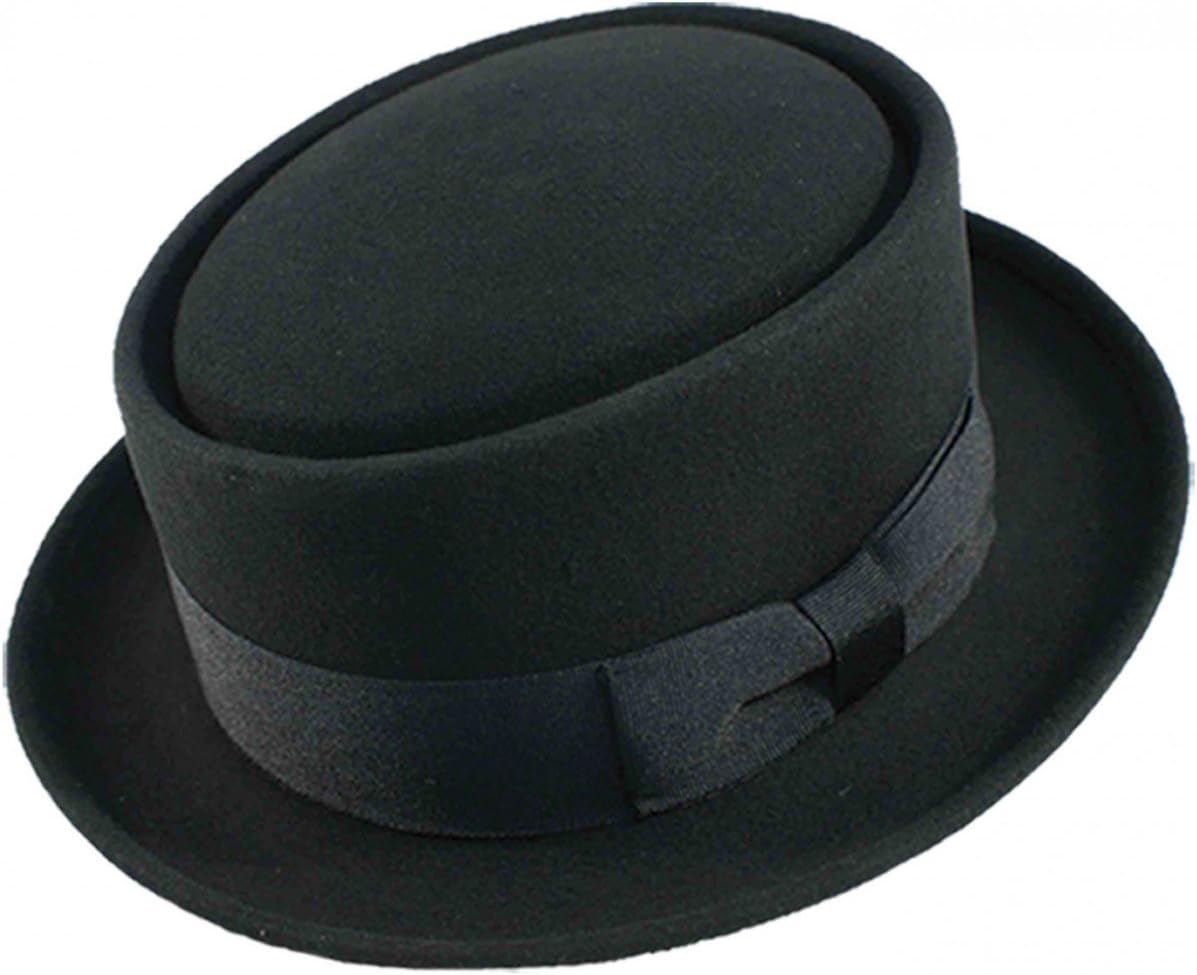GladwinbondGladwin Bond Foldable Heisenberg Breaking Bad Pork Pie Trilby Hat 100% Wool Felt in Black with Narrow Trimmed Edge Brim (Small (55cm))