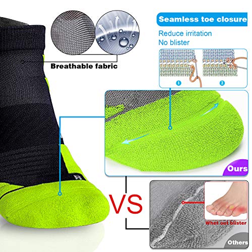 Image of Hylaea No Show Running Athletic Anti-Blister Wicking Coolmax Socks, Seamless Anti-odor