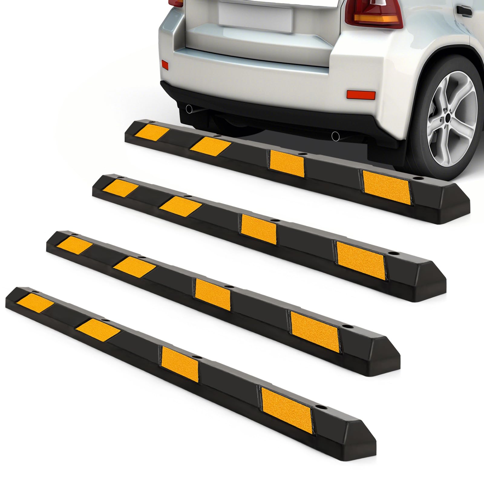 Amazon.com: Goplus Parking Block, 72” Rubber Parking Bumpers with 8 ...