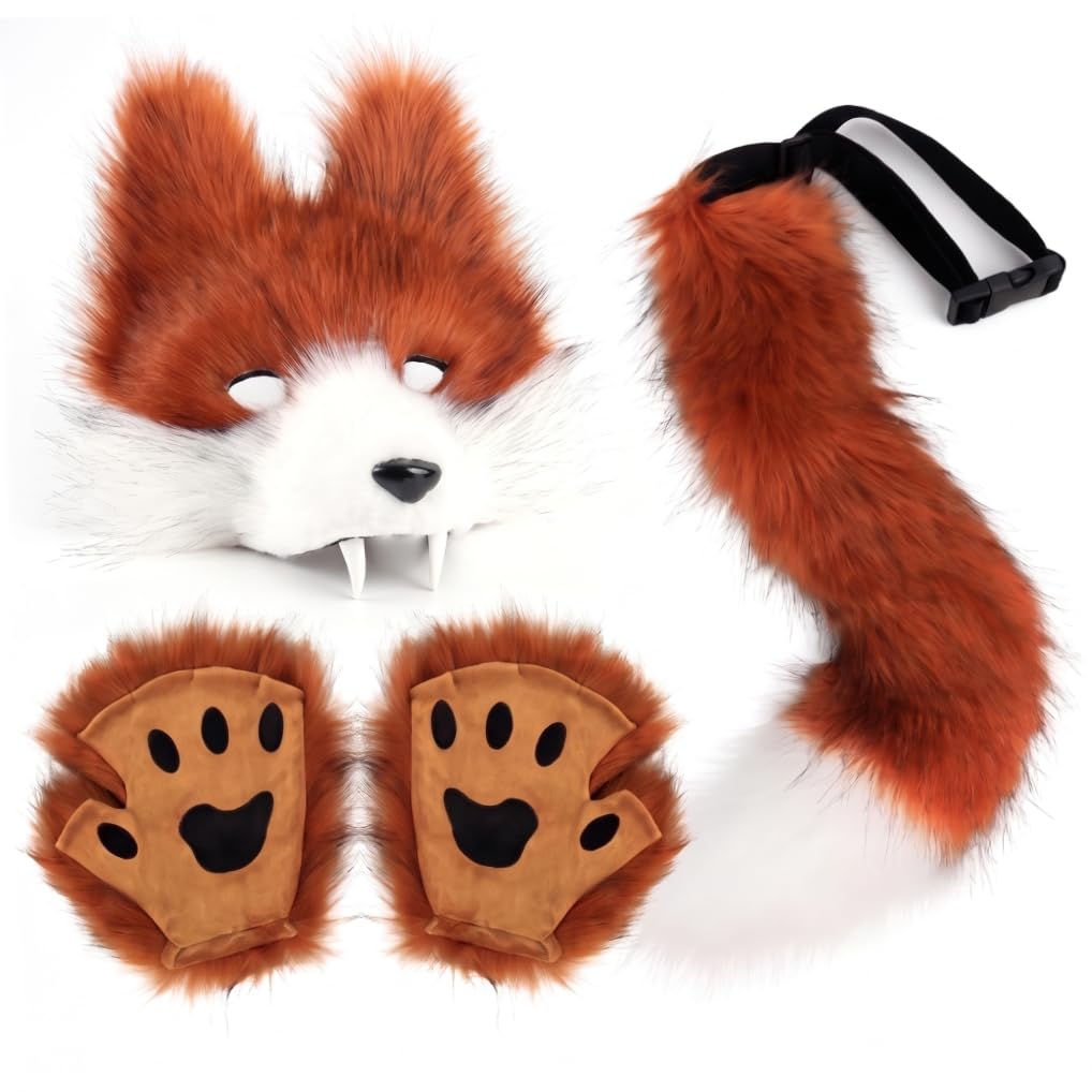 Syutokul Therian Wolf Set, Adjustable Tail, Brown