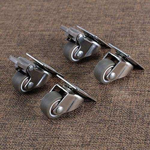 Bellveen 1 '' Universal Swivel casters Wheels with 360 Degree top Plate & Brake for Furniture | Multi Color | BW01
