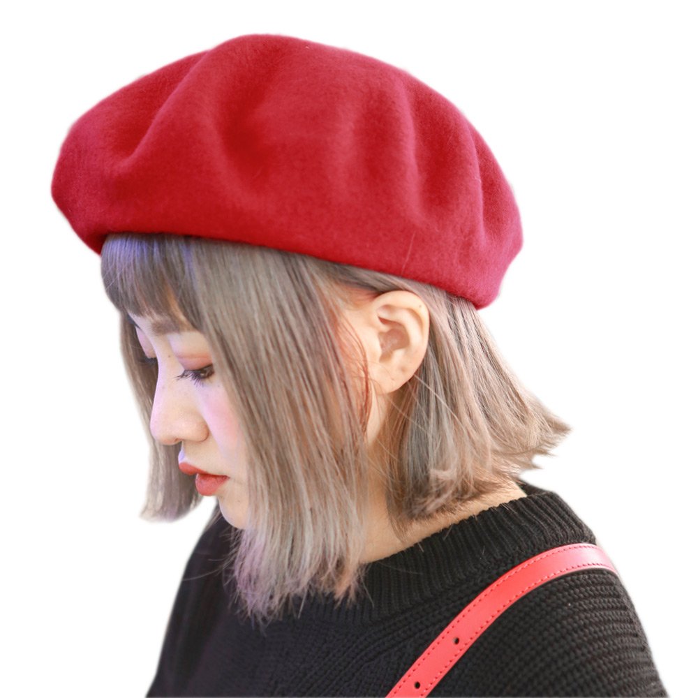 ★値下げ　未使用に近い　ワンダフルワールド　ピコフリル　ベレー帽　赤 Amazon | [MONICO] [モニコ] ベレー レディース ベレー帽 帽子 無地