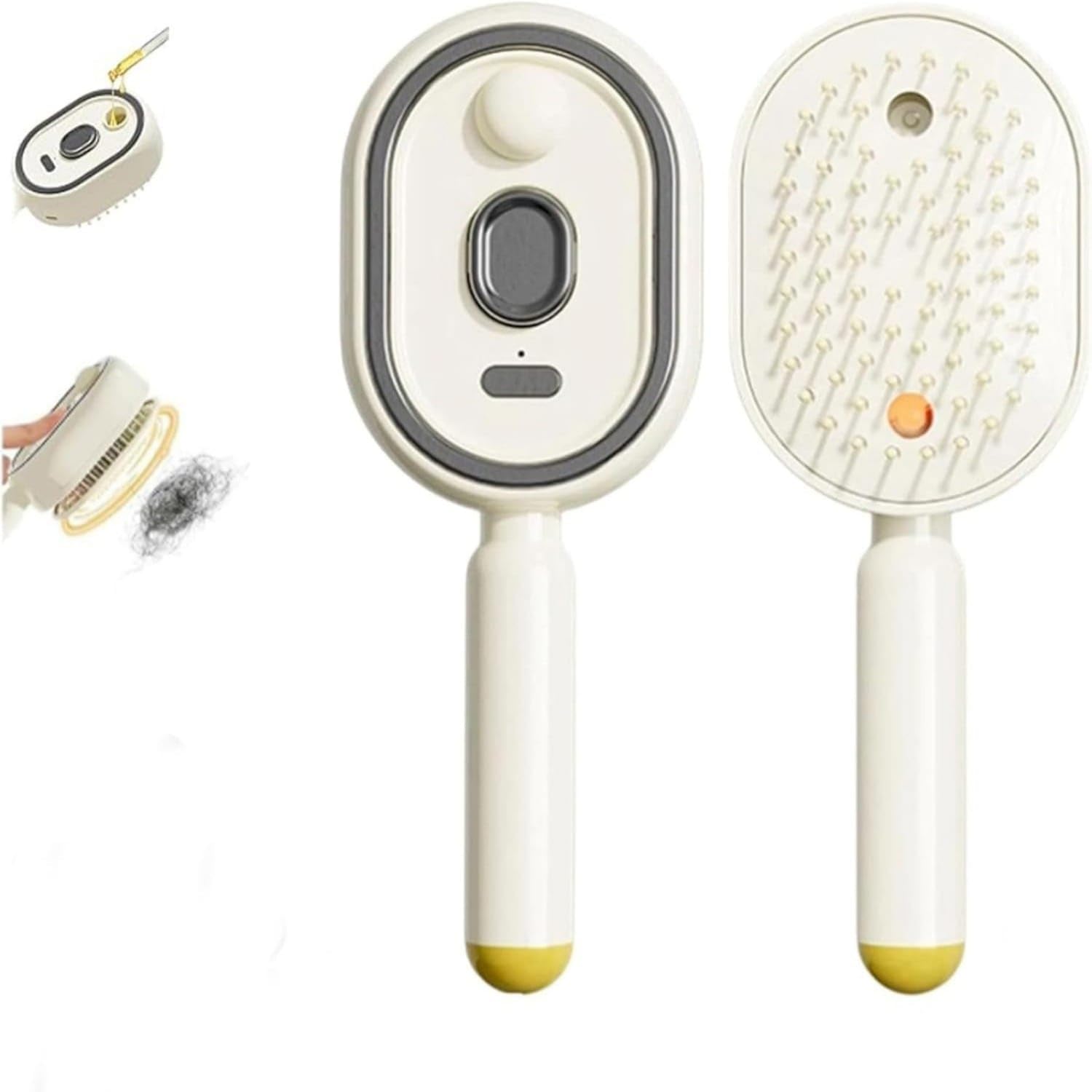 Type-C Charging Oval Steam Hair Brush Handheld Steam Hair Brush Single-on Start Air-Padded Massage Comb Portable, Beige|Brushes & Combs|Health & Beauty-picture-16