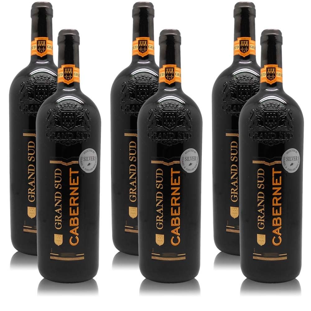 Grand Sud Cabernet, trocken, sortenreines Weinpaket + VINOX Winecards (6x1,0l)