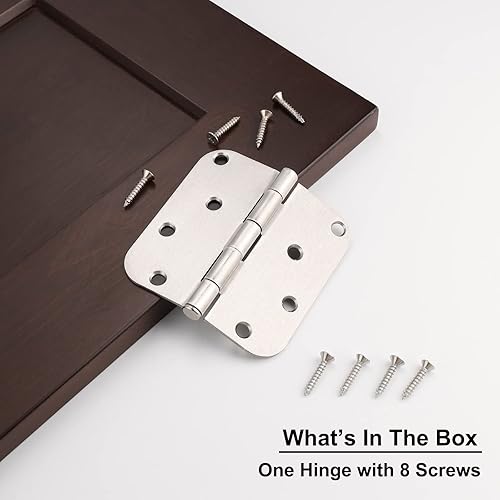 Miniatura 5 de Paquete de 12 bisagras de puerta, bisagras de níquel cepillado para puerta interior, bisagras de puerta exterior resistentes de 4 pulgadas