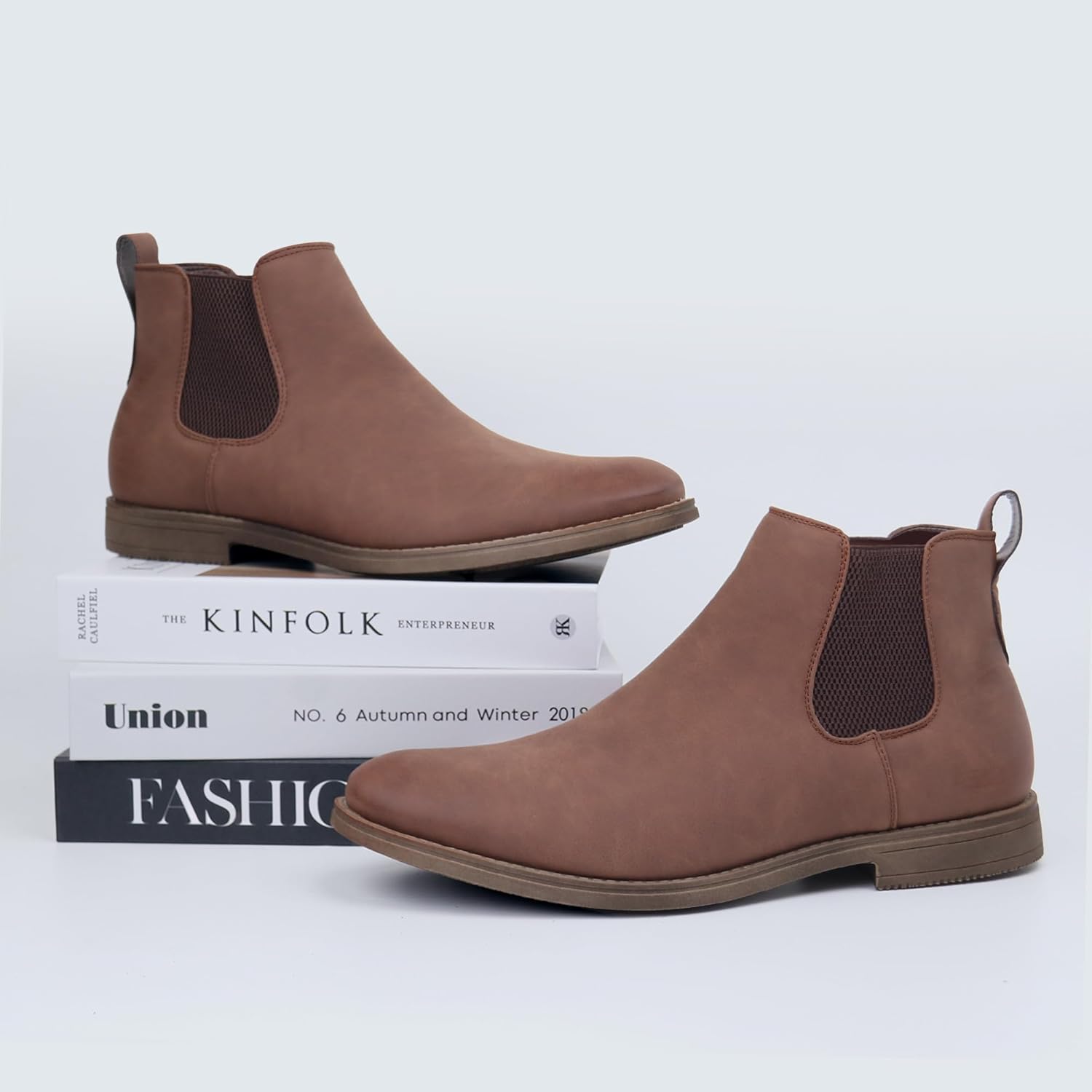 Hawkwell Men's Plus Size Chelsea Boots Classic Casual Dress Ankle Boots in Regular and Plus Sizes - Image 6