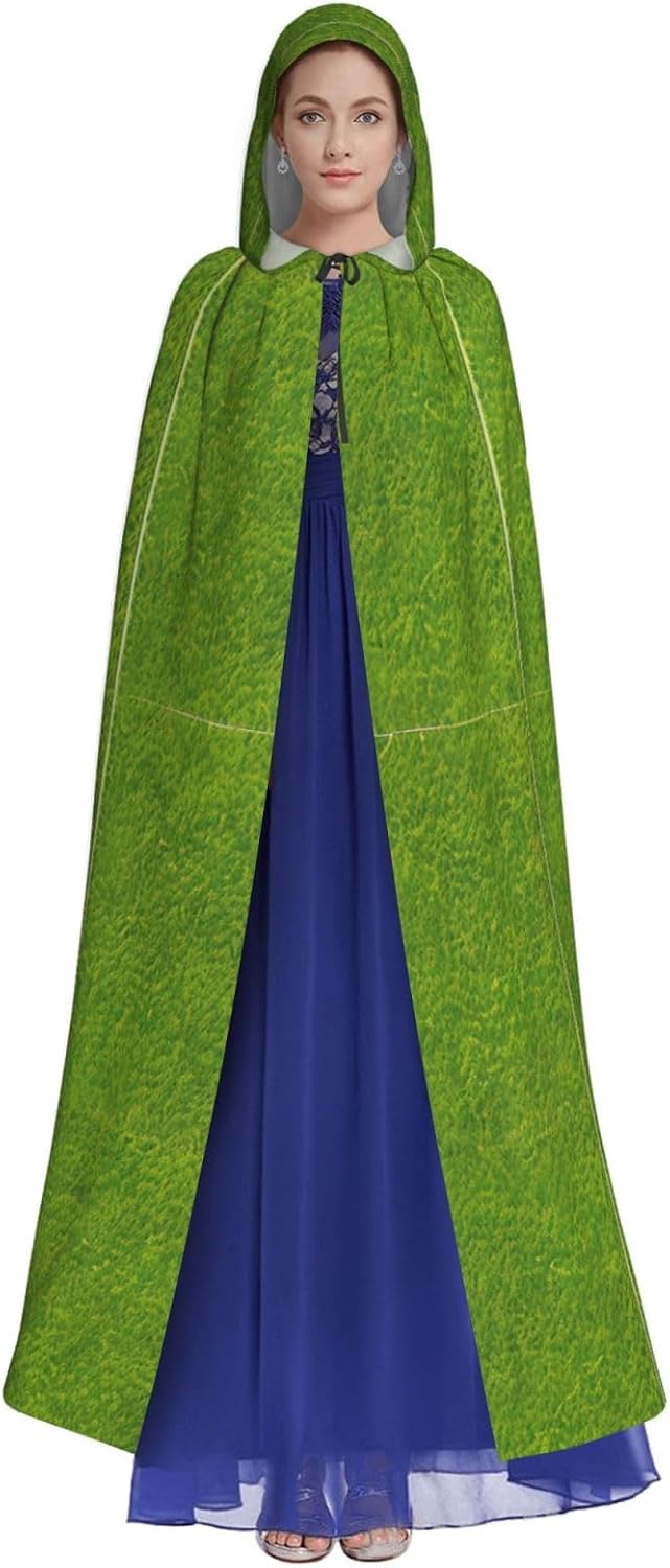 Green Grassland Men Women Halloween Role Play Party Decoration Hooded Poncho