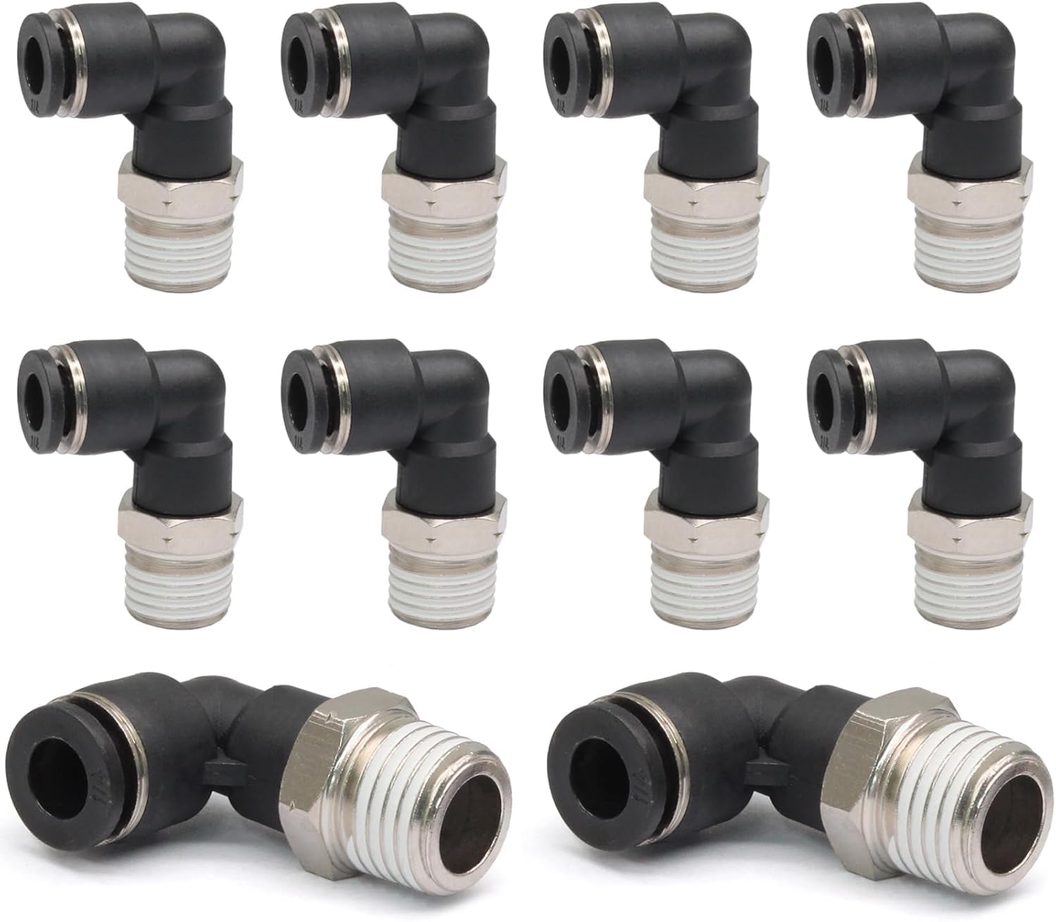 Codo macho de 3/8 pulgadas PL-3/8-02 de alta resistencia con junta NPT de 1/4