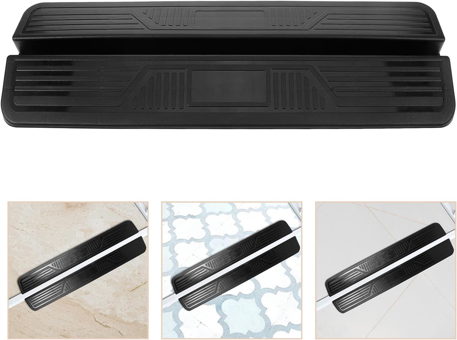 Beavorty 3pcs Non-Slip Plastic Threshold Ramp for Doorways Door Sill Rise Transition Strips Indoor Pet Dog Safety Ramp Barrier for Small to Large Dogs and Protection