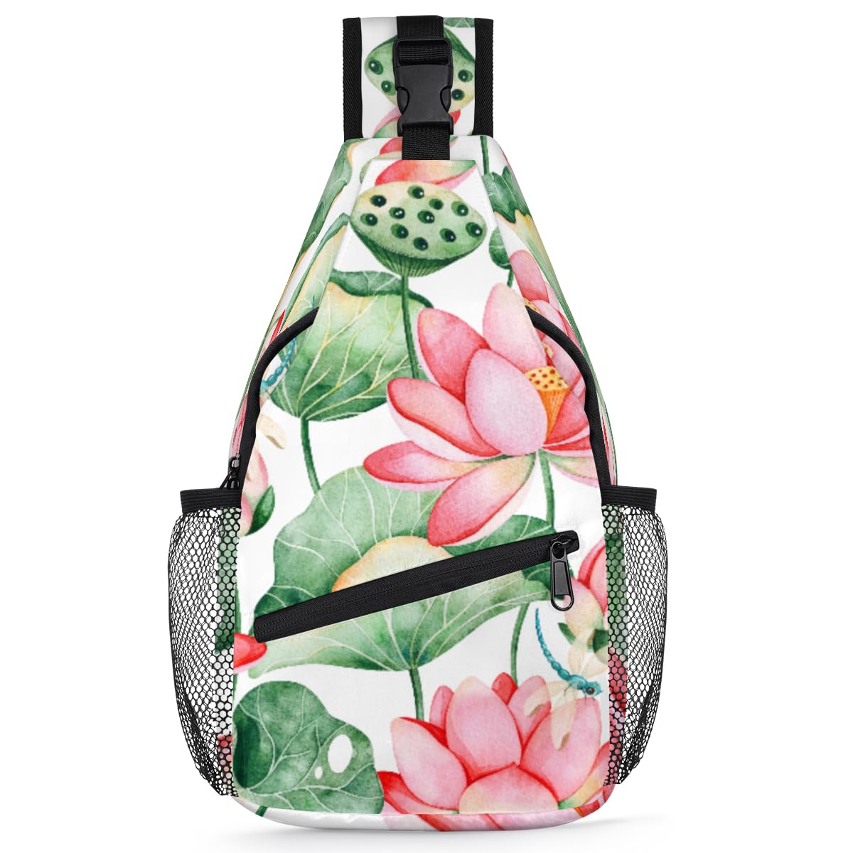 Sacoche Bandoulière Lotus Tête De Crâne – Sac Polyvalent En Polyester Pour Vélo, Rando, Voyage Et Camping Homme