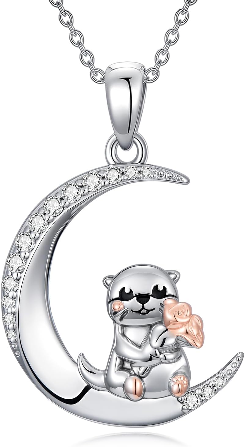 Dorunmo 925 Sterling Silver Family Necklace, Heart Pendant Jewelry for Women Men, Mother Father Daughter Son/Cute Animal Mom Necklace, Valentine's Day Birthday Gift, I Love You Forever