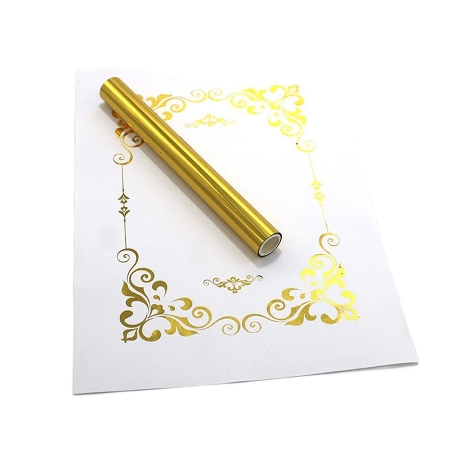 folia tonerowa, papier foliowy na gorąco, 5M DIY Hot Stamping Toner Reactive Holographic Foil Paper Przez Drukarkę Laserową i Laminator Używany Do Tworzenia Kartek Z Życzeniami(Golden)