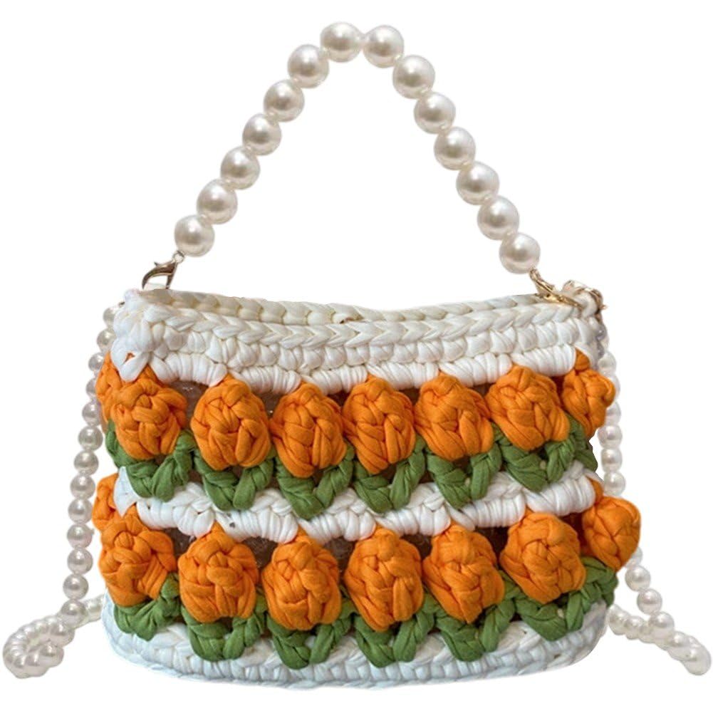 Sacoche portable en crochet : finis les sacs lourds, optez pour la tulipe chic