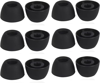 6 Pairs Silicone Eartips for Samsung Galaxy Buds 2 Pro,Upgraded 3 Size Anti-Slip Ear Tips Replacement with Dust Guard Net for Galaxy Buds2 Pro,Flexible SM-R510 Ear Tips Fin in the Charging Case-Black