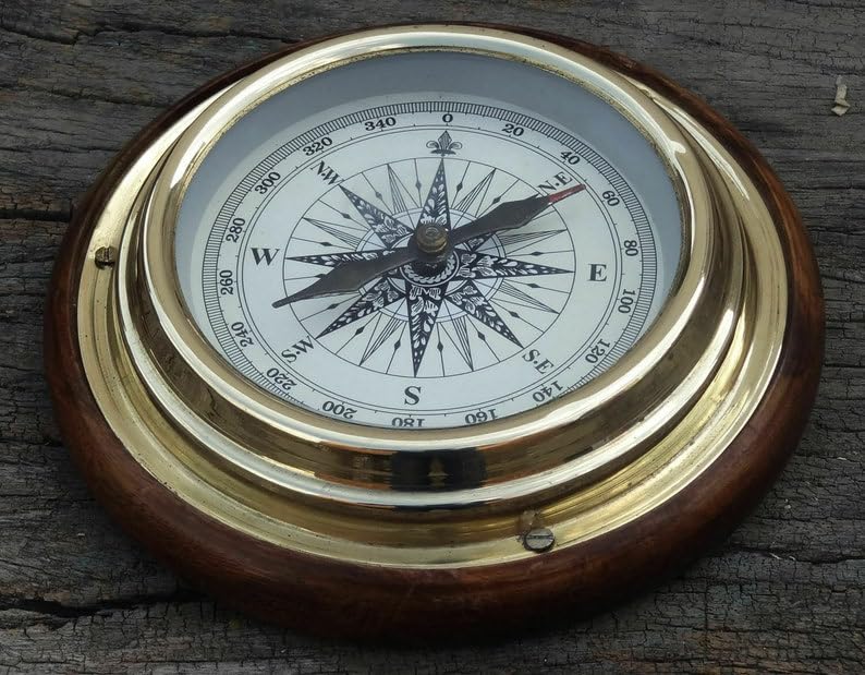 Bussola nautica in ottone con ingrandimento di navigazione lMagnetic da 12,7 cm per barca a vela/barca bussola da scrivania bussola artigianale bussola marittima miglior regalo