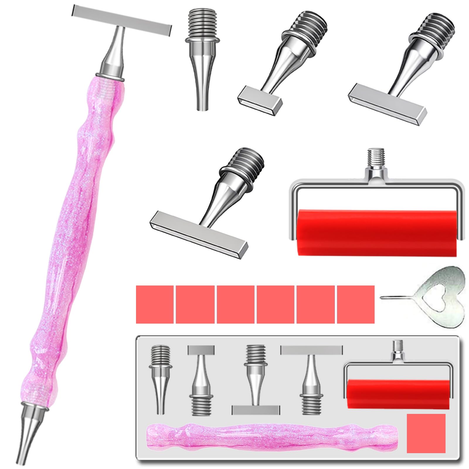 LEIYULY 13PCS Thin Diamond Art Pens, with 1,3,6,9 Thin Stainless Steel Nibs