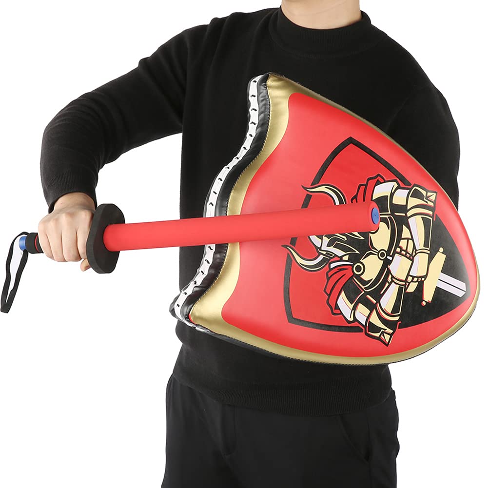 Scudo da Cavaliere da Addestramento per Bambini Materiale Leggero e Sicuro Perfetto per Giochi per Feste di Compleanno Combinazione Blu (Combinazione Rossa)