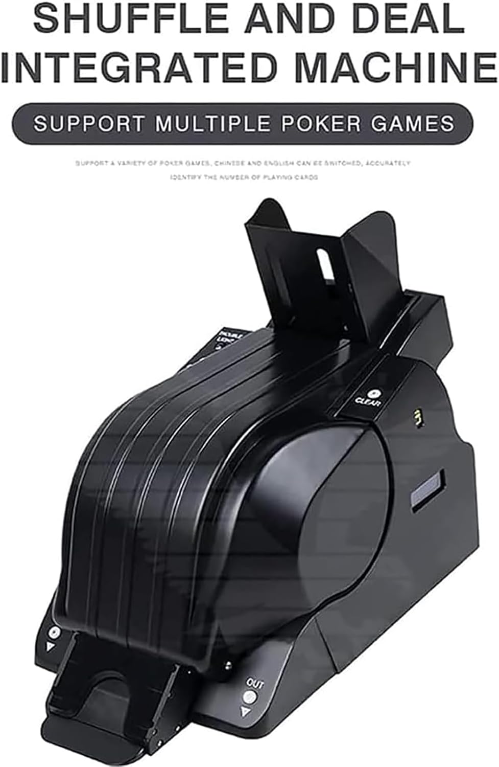 Fully Automatic Card Dealer Shuffler, 2 in 1 Professional Poker Cards Shuffle Machine with LED Digital Display, Shuffle 8 Decks of Cards Simultaneously and Custom Gameplay for Card Rooms, Club