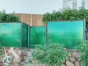 RED WIND UV Resistant 3 X 10 Feet PVC Gate Sheet_Grill Sheet_Gate Covering Sheet_Balcony Saftey Sheet_Privacy Sheet_Green Color_with 1 Scissor_50 Tags WNDGS9