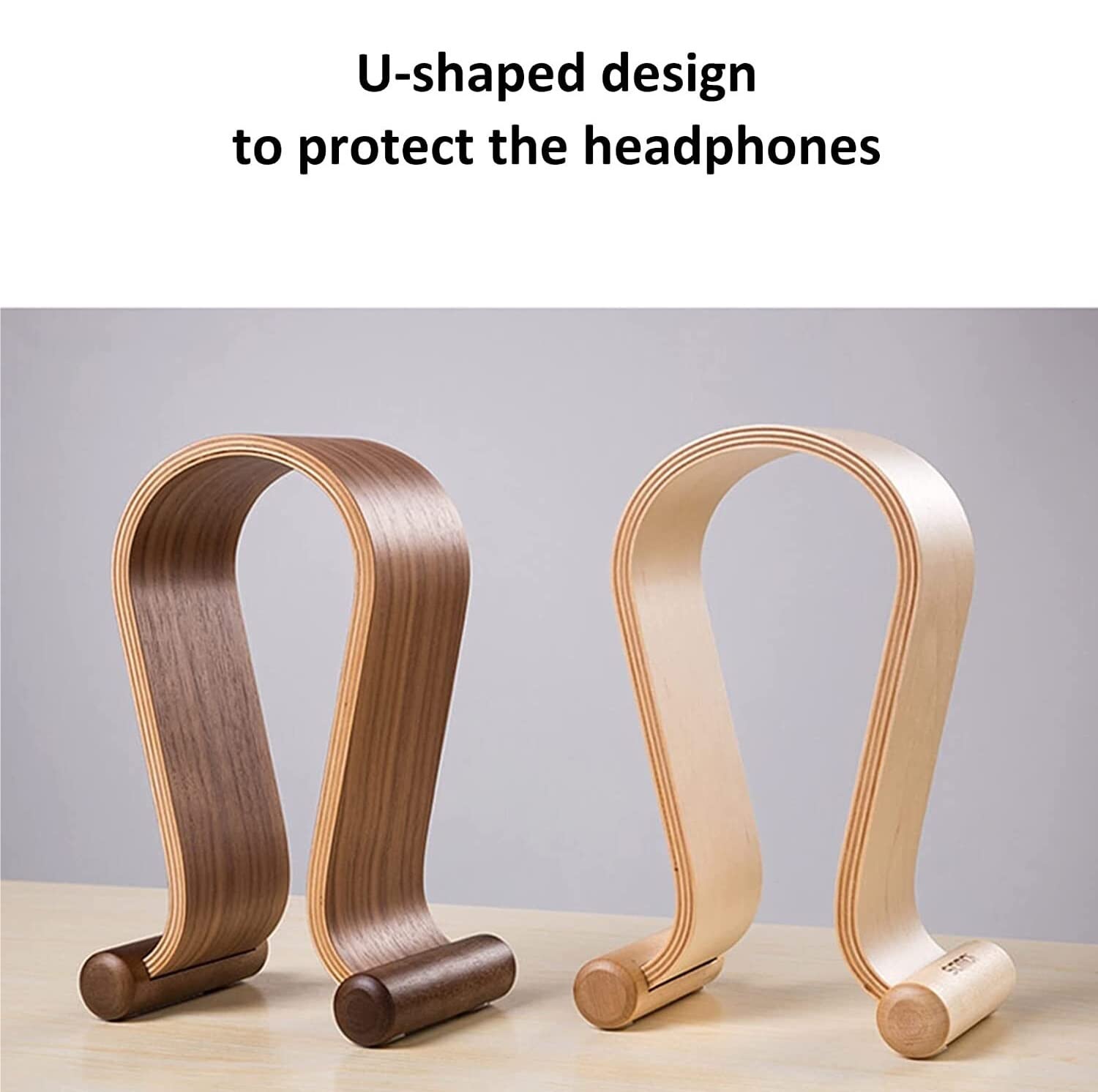 Gaming Accessori Supporto per Cuffie in Legno Massello A Forma di U Supporto per Cuffie Creativo Conservazione delle Cuffie Risparmia Spazio Stand Over-Ear da Gioco(B)