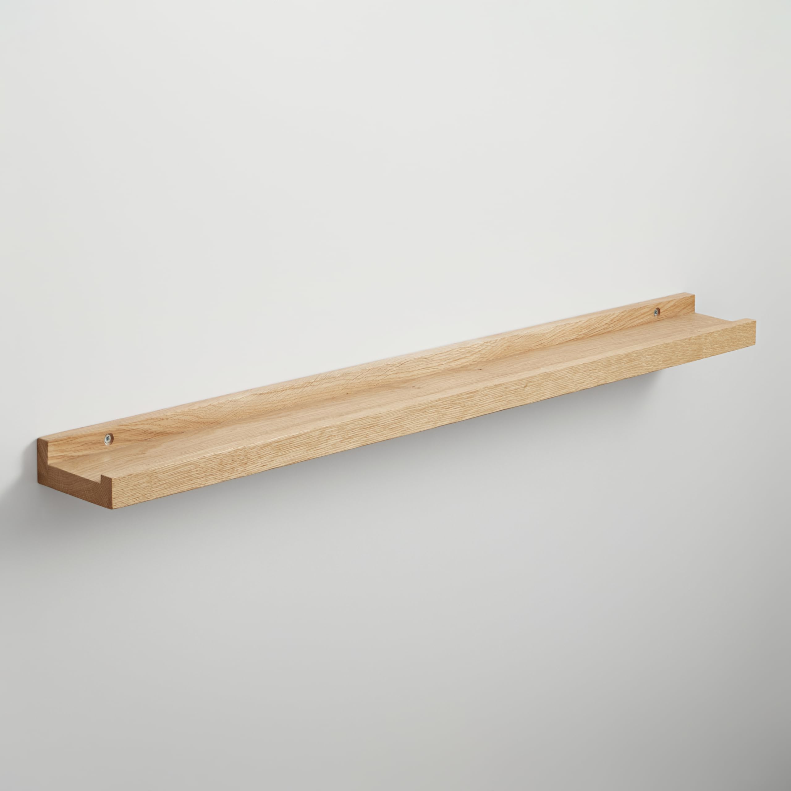 BestLoft.de Bilderleiste Holzregal Wand Regal Bilderleiste Eiche Floating Shelf Flur Regal Holz Deko Wand Wandregal Holz aus massiv (Eiche Hell,
