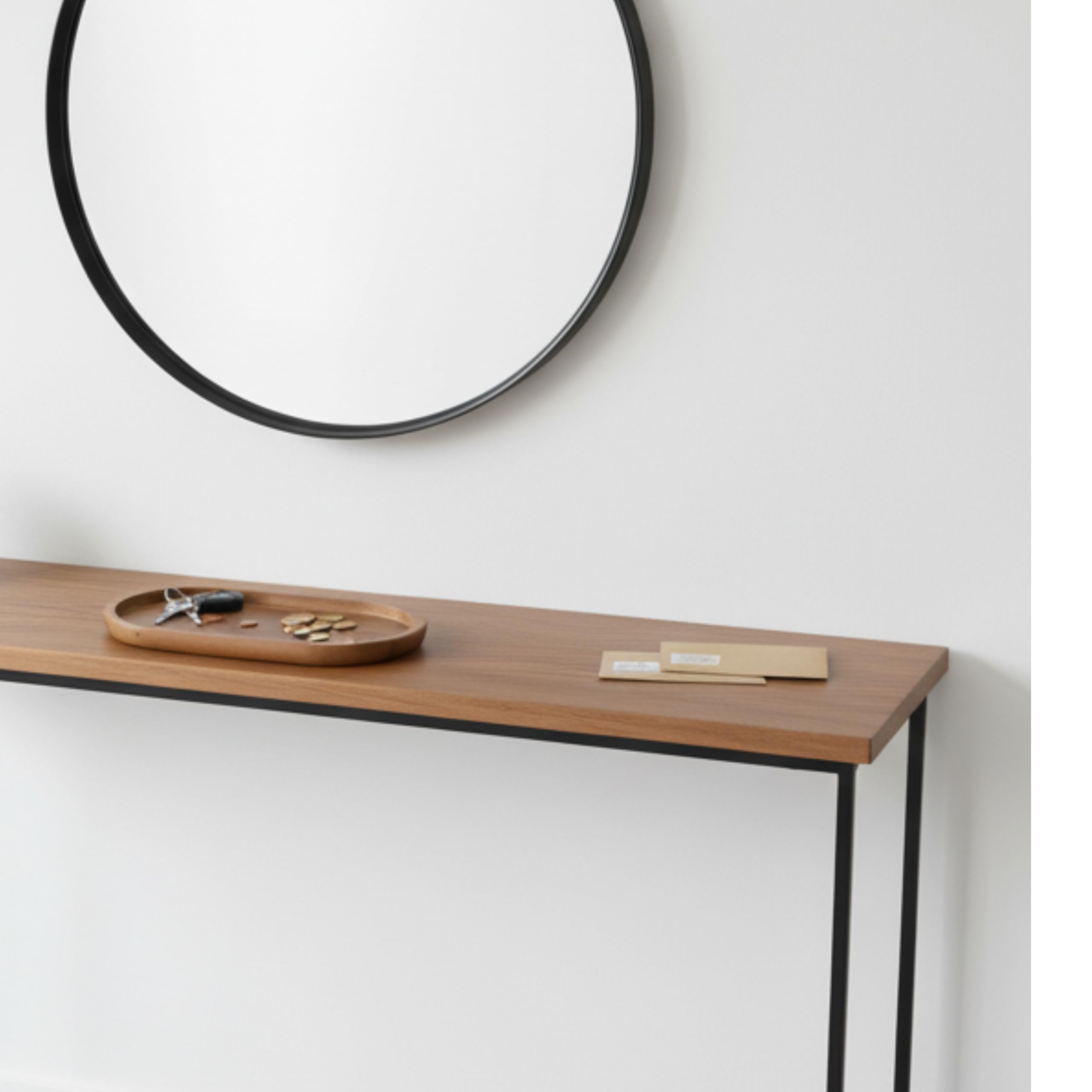 Vassoio Decorativo in Legno di Acacia CURVE - Vassoio Organizzatore Ovale per Cucina e Bagno. Ideale per Sale e Zucchero o Dispenser Sapone. 26 x 14 cm.