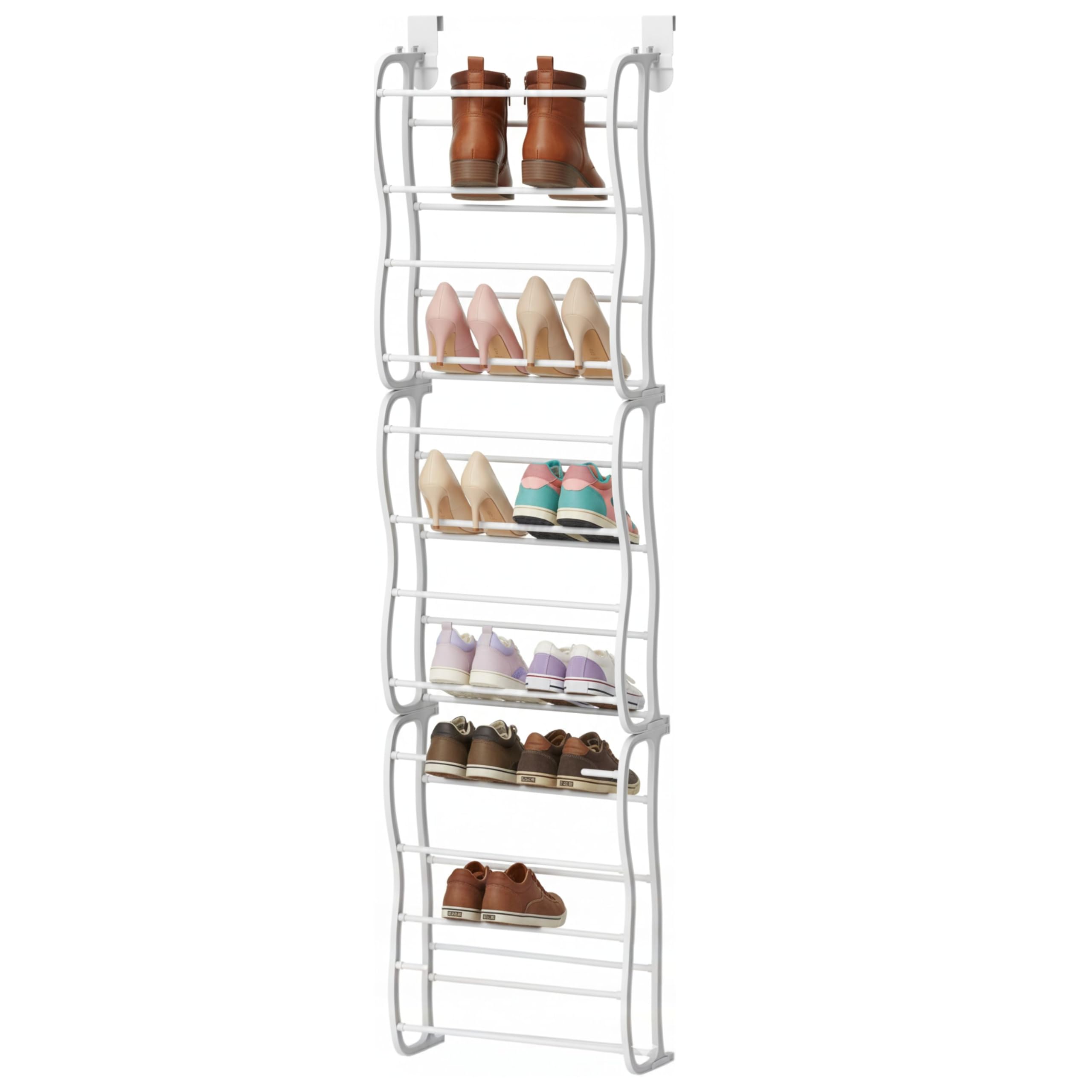 YASTA Scarpiera Salvaspazio Slim da Appendere alla Porta, Organizer Scarpe Modulare in Metallo (1, 2 o 3 Moduli), Porta Scarpe Verticale 12 Ripiani, Fino a 36 Paia