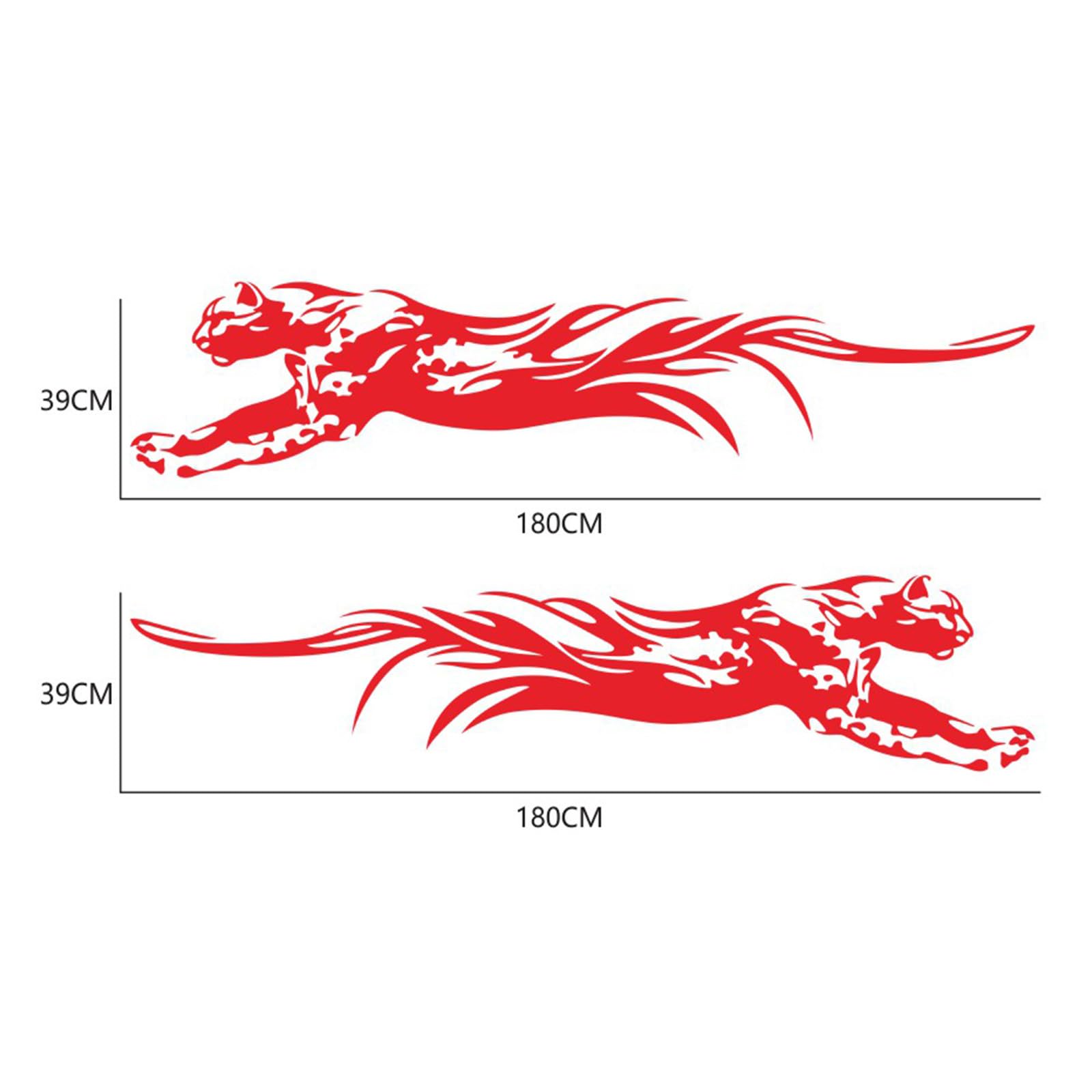Adesivi per carrozzeria auto, motivo leopardato, totem con animali, grandi adesivi decorativi in vinile per auto, camion, SUV (rosso)