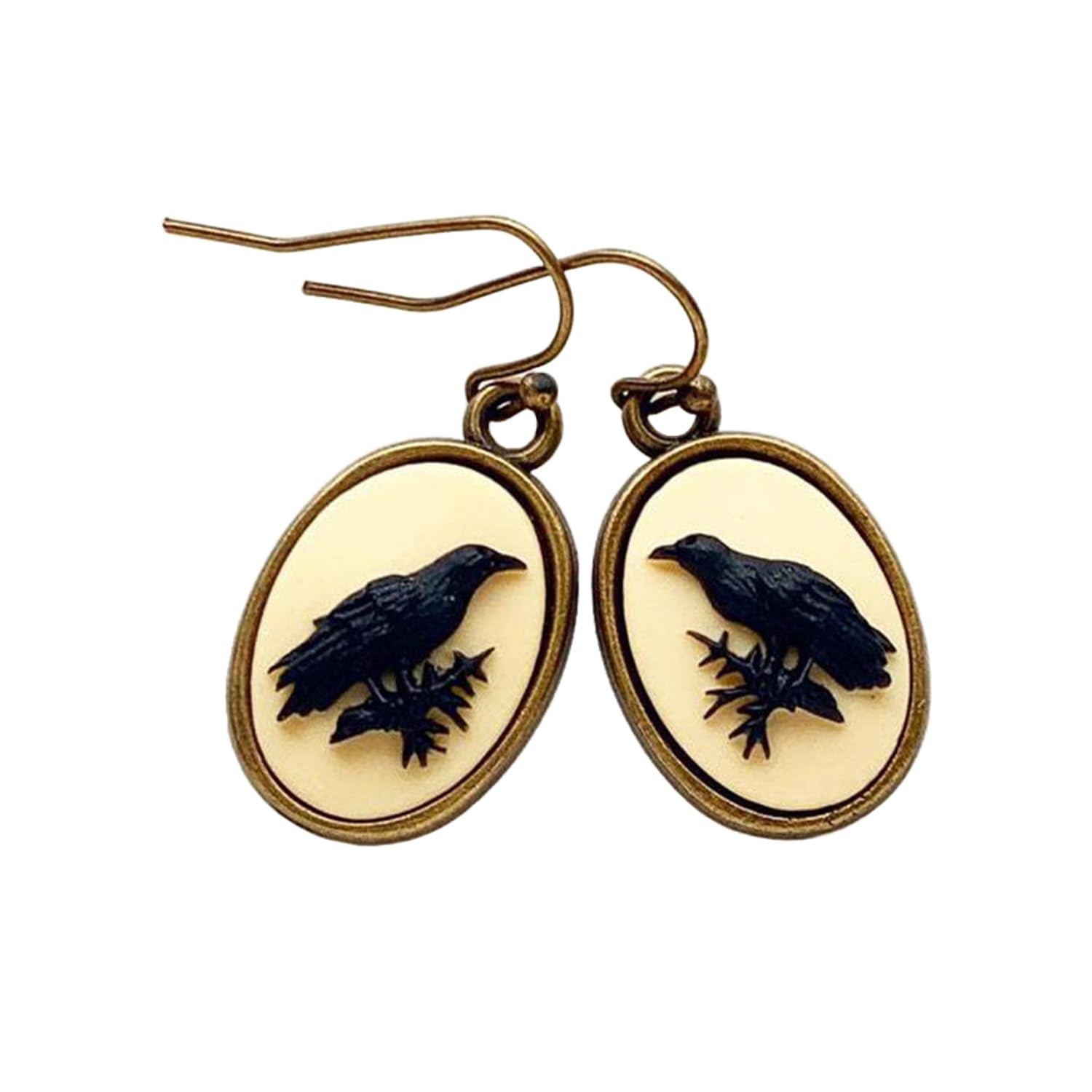Zyuzles Vintage Earrings,Creative animal earrings,Black Crow Earrings,Raven jewelry,Gothic Earrings for Women