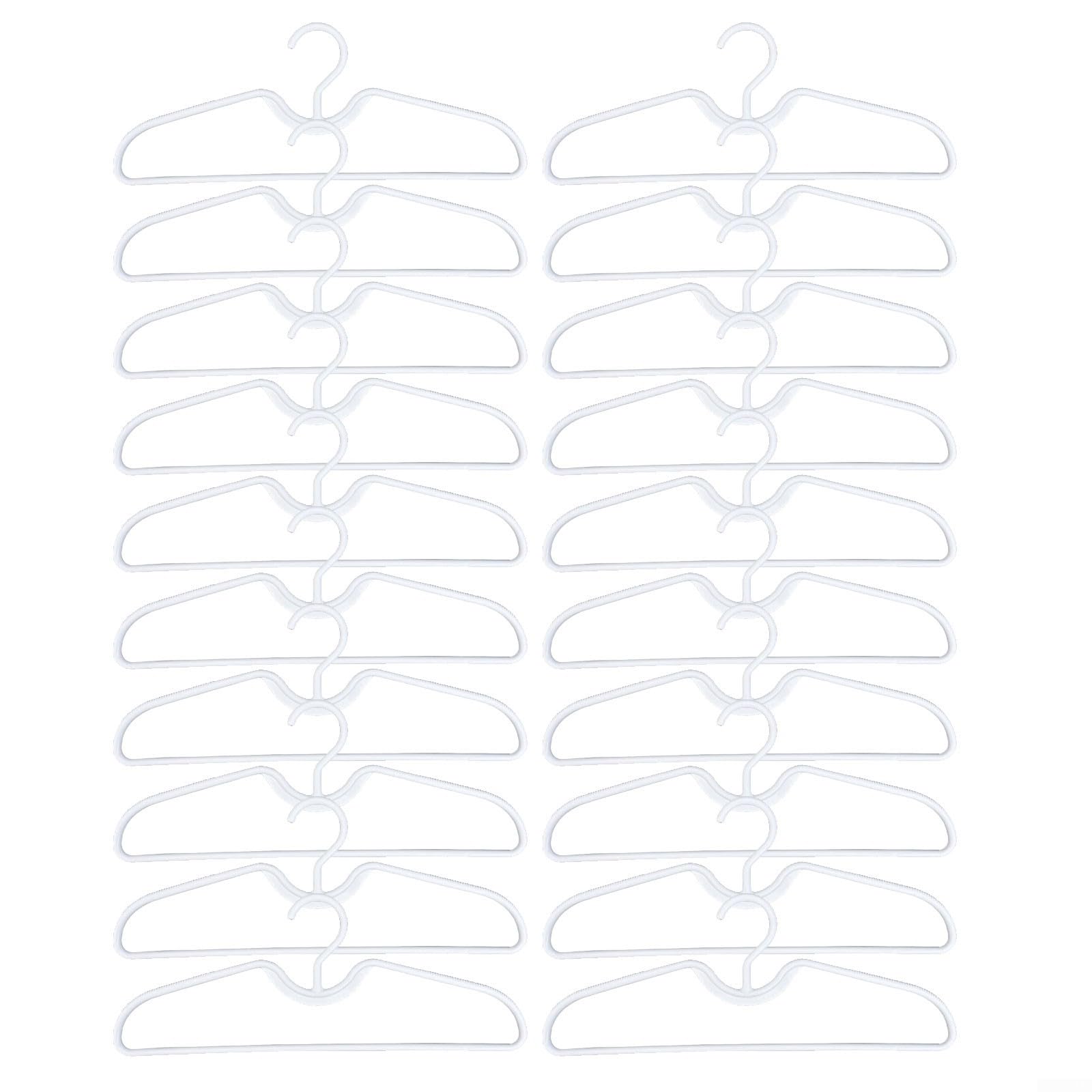 Oniissy Short Neck Anti-Slip Plastic Clothes Hangers,Space Saving Lightweight Vertical Storage Organizer,For Shirts Blouses Dresses Jackets, Closet Organization White (20pcs)