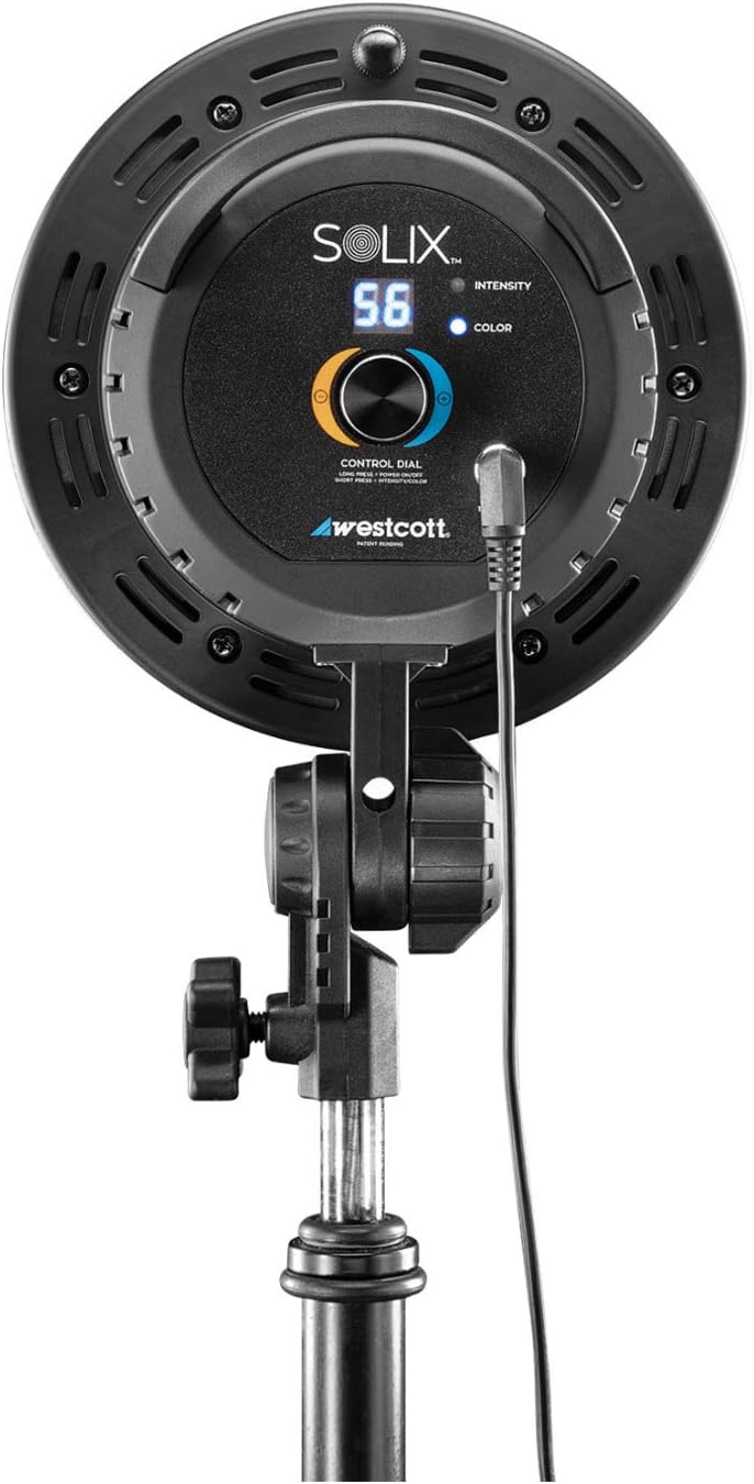 Back panel of Westcott Solix LED light showing controls