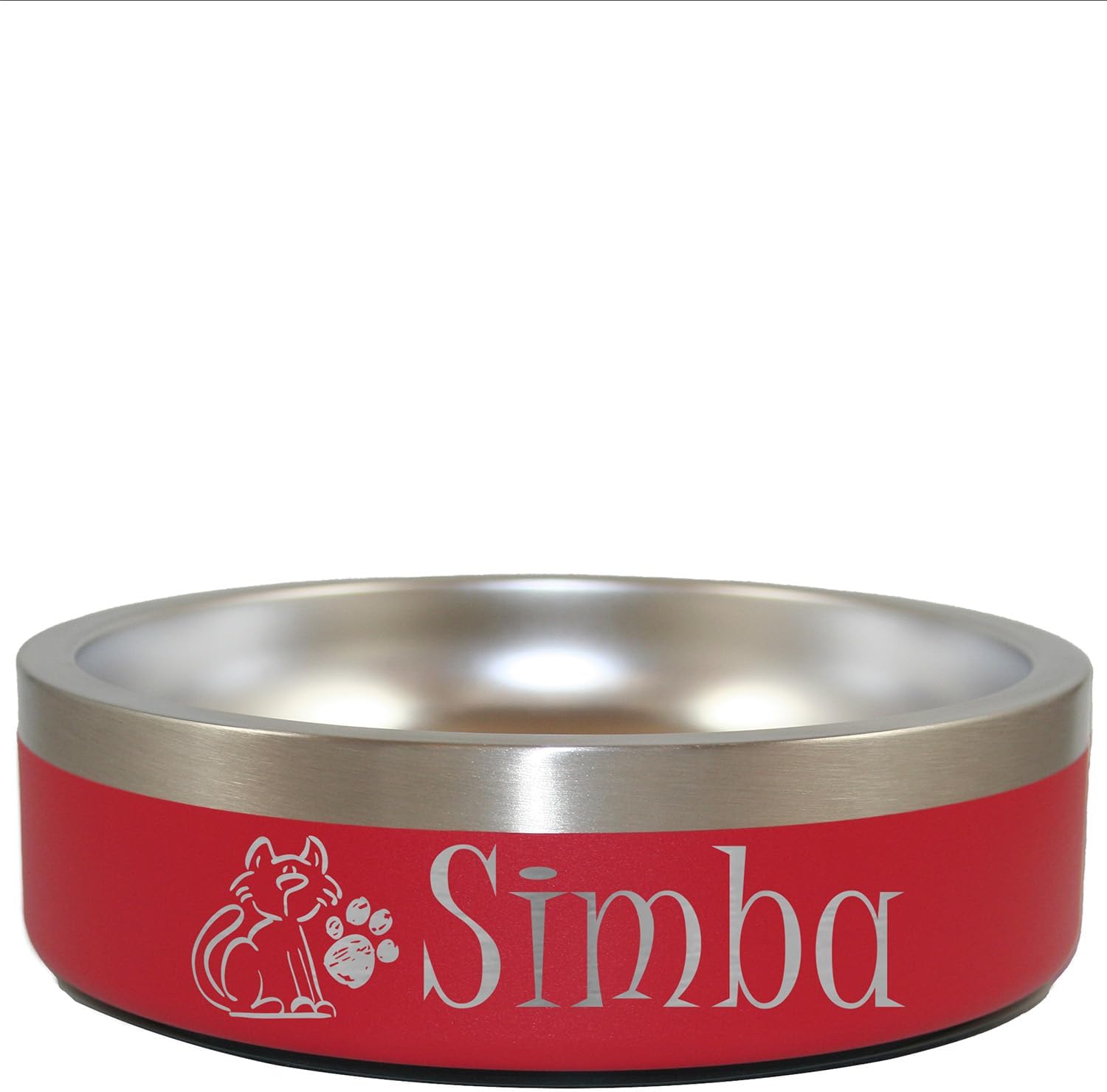Personalized Stainless Steel Pet Bowl - Custom Laser Engraved Dog and Cat Bowl - Personalized Food or Water Pet Dish, Pet Feeding, Pet Supplies, Pet Food - Cat Paw