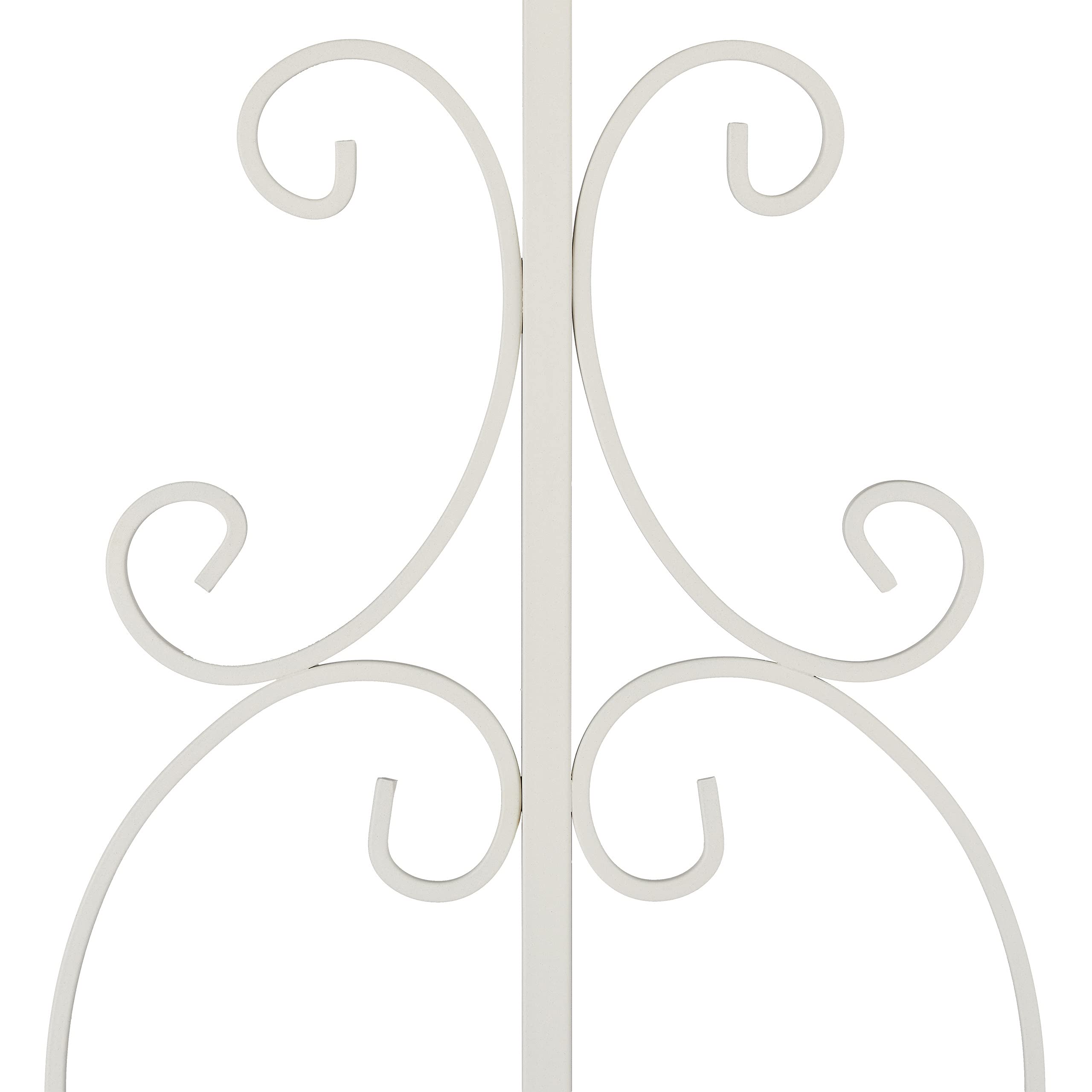 relaxdays Clôture de Jardin en Acier, système d’emboîtement 3 pièces, Bordure décorative, HxL : 98 x 63,5 cm, Blanc