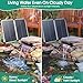 POPOSOAP 70W Solar Water Pump with Pond Waterfall Kit, 304 Stainless Steel Pond Waterfall Spillway, Pond Spillway with 9.8FT Corrugated Tubing for Garden Water Features-P5703