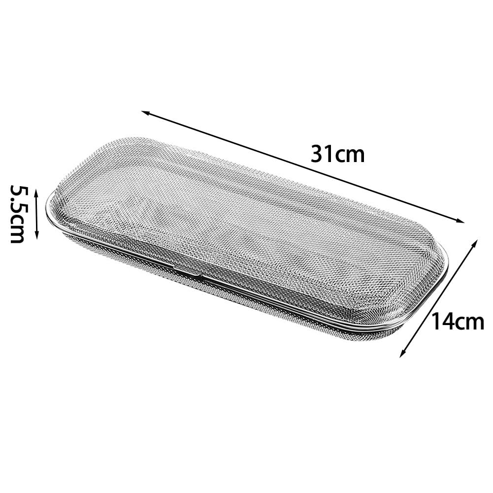 Besteck-Ablaufbox aus 304 Edelstahl mit auslaufsicherem Deckel, stapelbare Utensilienaufbewahrung, Küchenorganisation