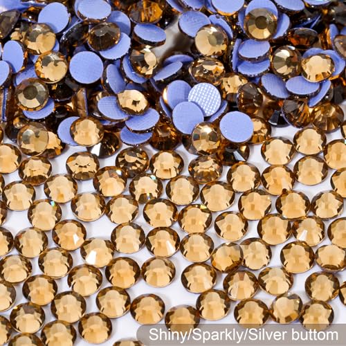 Image of Hotfix Rhinestones Bulk, 14400PCS Topaz Hot Fix Rhinestones for Clothes DIY Decoration Crafts, Topaz, SS20, 4.6-4.8mm