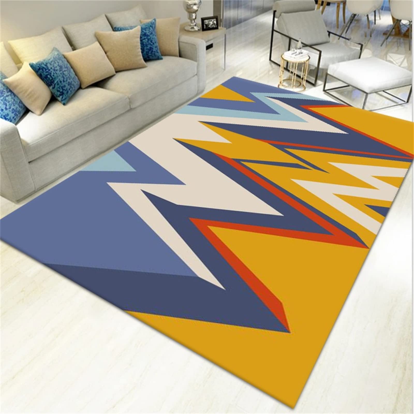 Alfombra de cocina lavable que elimina resbalones gracias a su base de geometría moderna y duradera