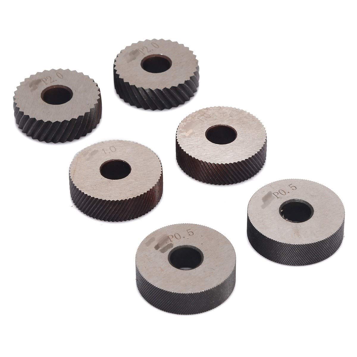 7Pcs Rändelwerkzeug 0,5/1 / 2mm Diagonal Doppelrad Linear Knurl Set Stahl Drehmaschine Schneidrad Rändel-Werkzeug-Set