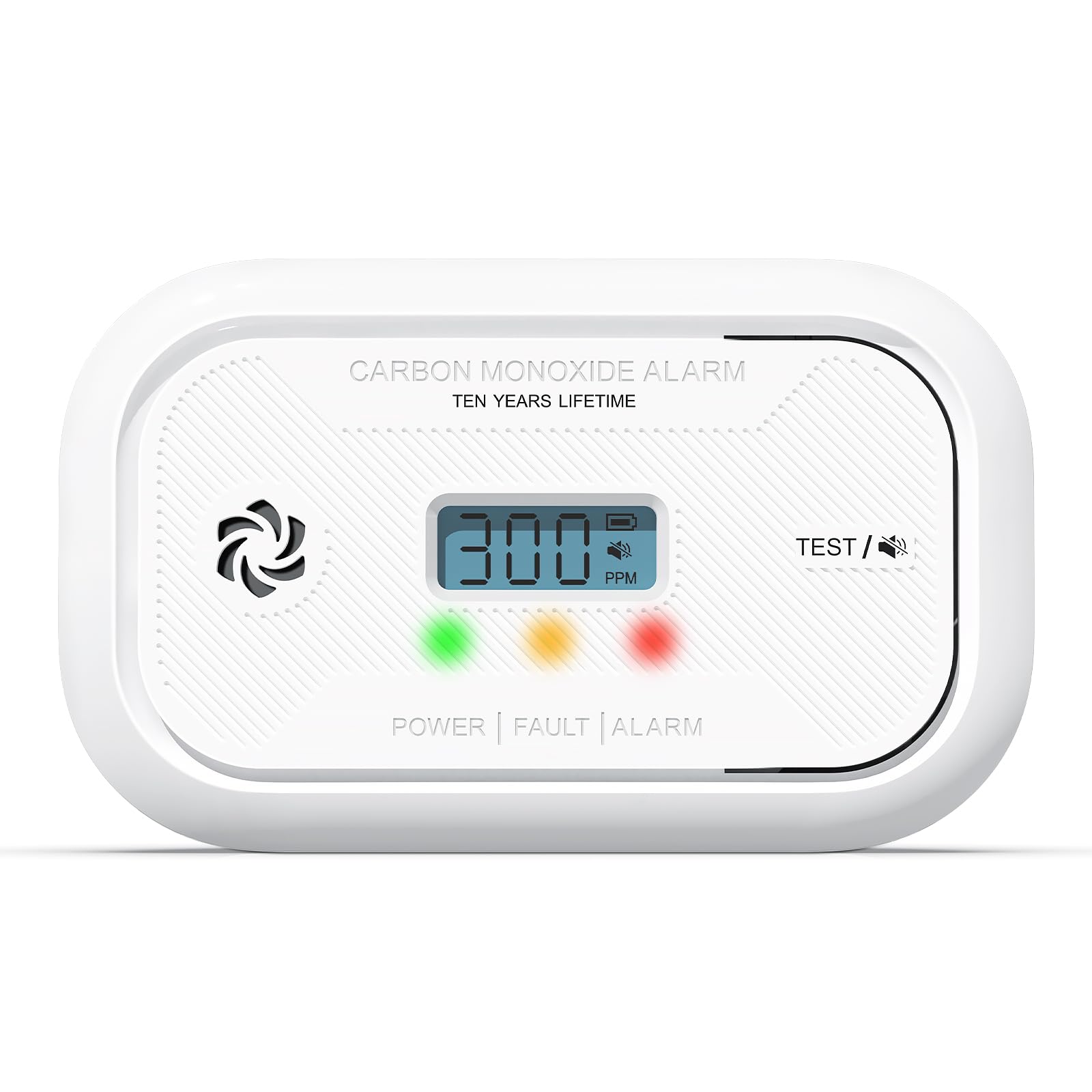 EcoeyCarbon Monoxide Detectors 10 Year Battery, Carbon Monoxide Alarm Mounted in Wall or Placed on Desktop, CO Detector with Digital Display, Carbon Monoxide Detector for Home and Kitchen 1 Pack