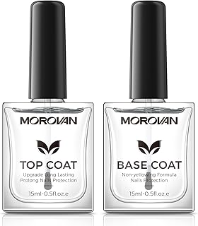 Base Top Coat Nail Polish: Clear Quick Dry High Glossy Nail Polish Shiny...