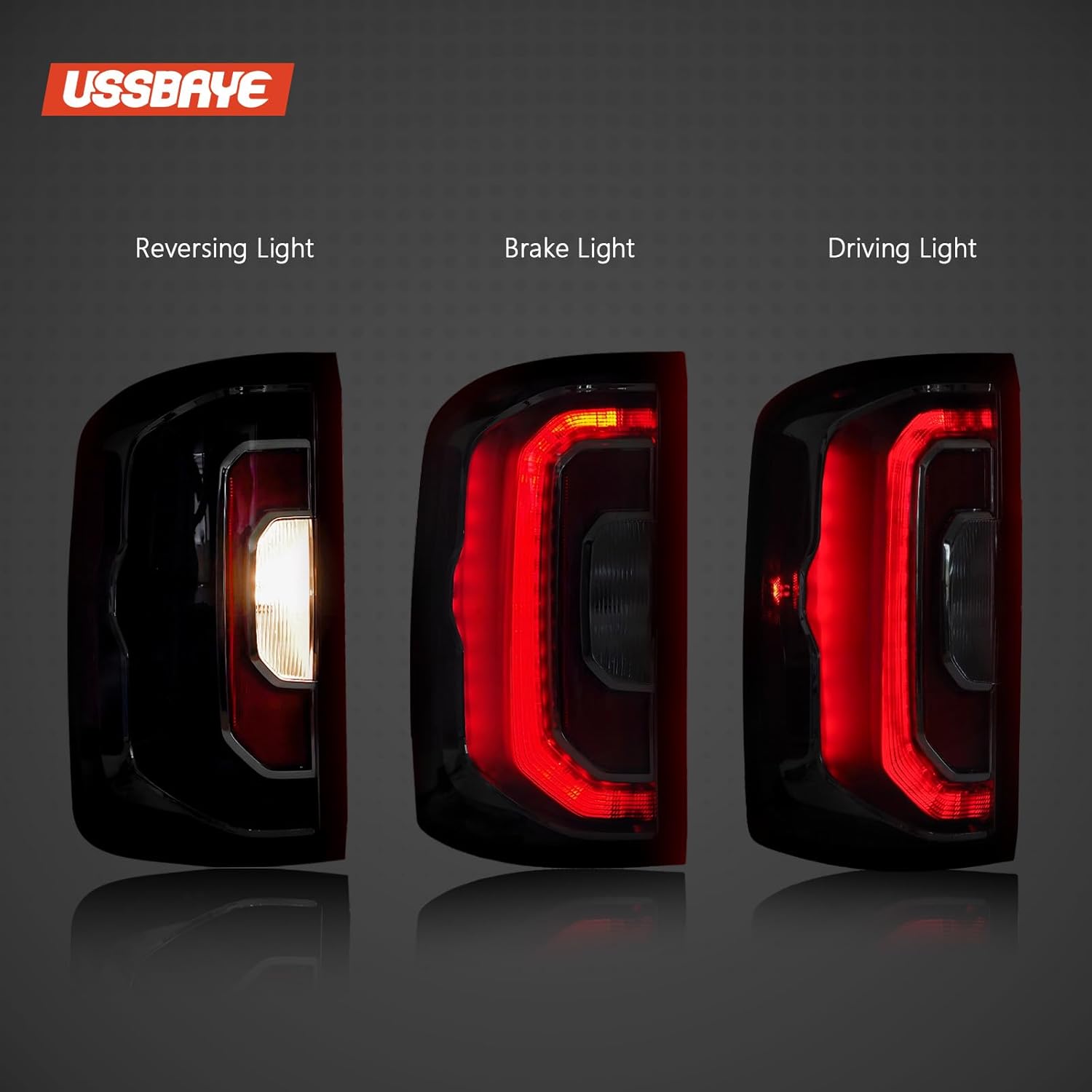 LED Tail Lights Compatible with 2016 2017 2018 GMC Sierra 1500 SLT/Denali Taillight Assembly Rear Taillights with Bulbs and Harness GM2800295 84233587 84365930 （Left Driver Side）