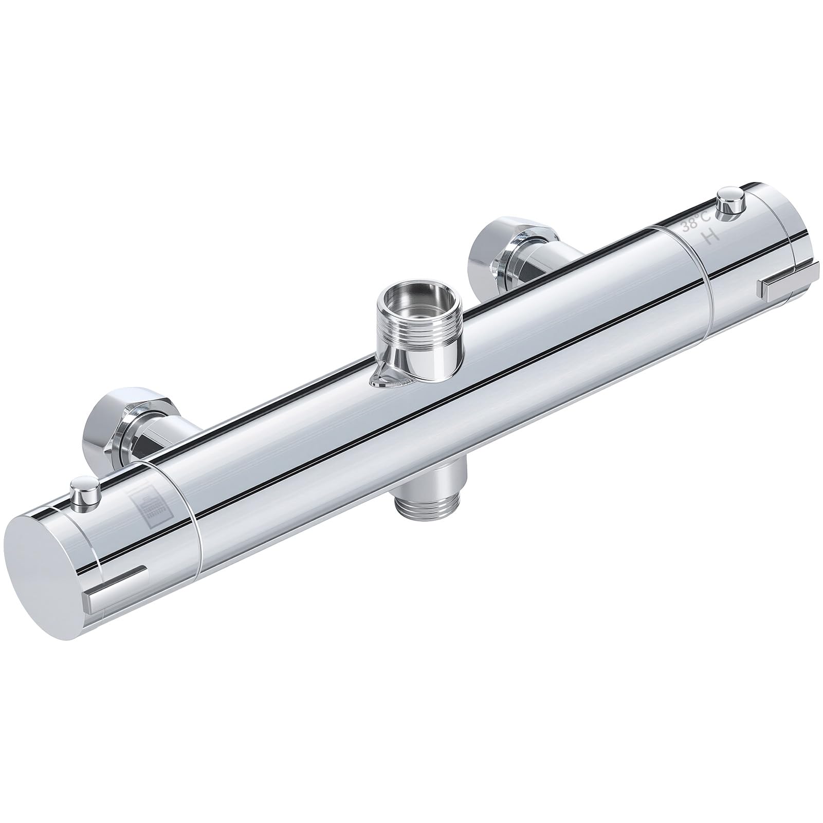 INMOZATA Thermostatic Shower Mixer Bar Two Outlet,Chrome