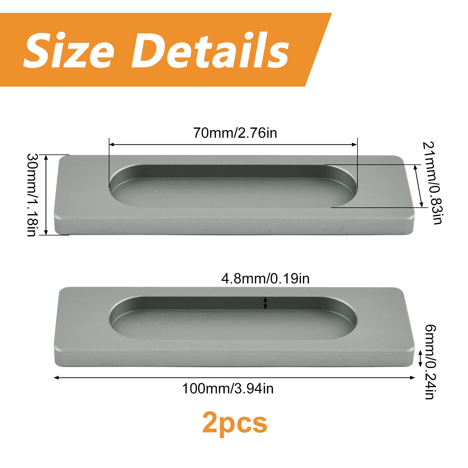 Maniglie Per Porte Scorrevoli - 2 Pezzi - Acciaio Spazzolato - 18 Cm - Adesive - Foto 3