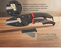 Vista 2 de Tijeras multiuso de alta resistencia multiusos Tijeras industriales - Cortador 6 en 1 con bloqueo de seguridad, mango antideslizante y recorte