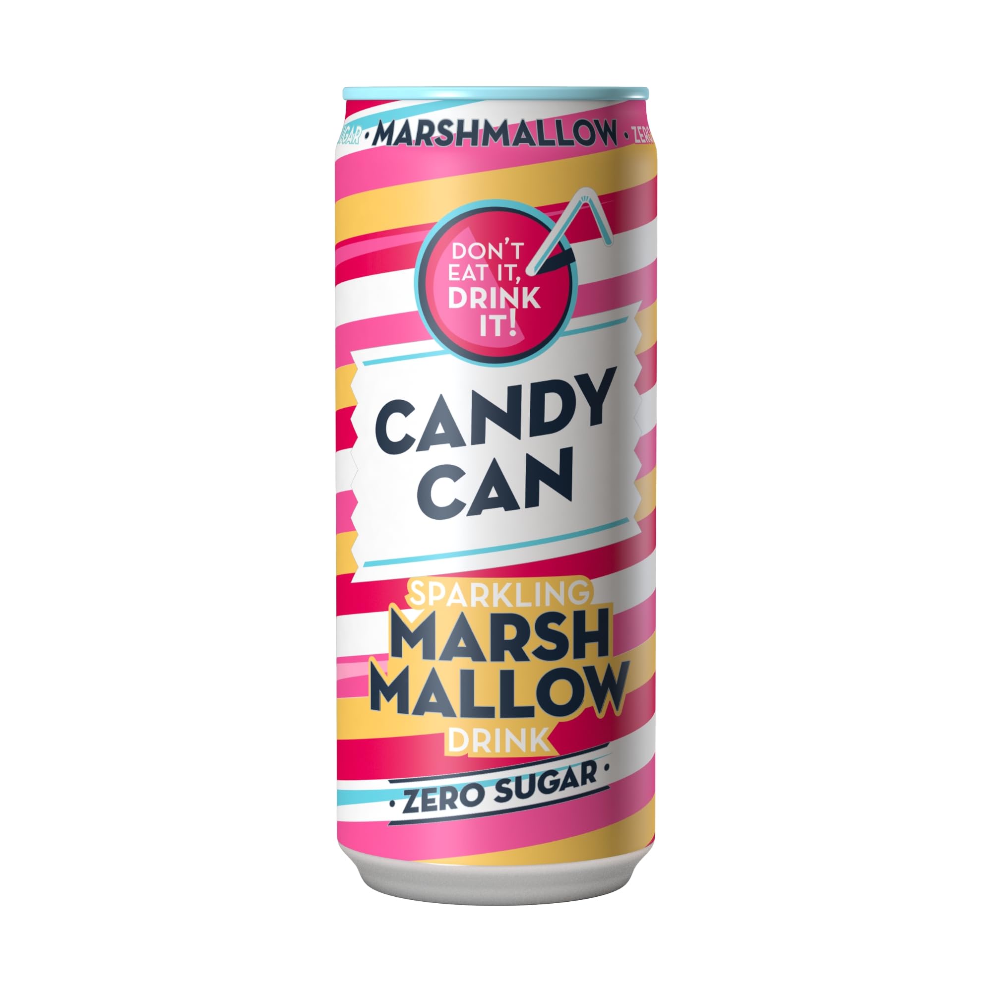 Candy Can, Marshmallow, Fizzy Drink, Nostalgic American Soda Flavours, Sparkling Pop Single Can (1 x 330ml)