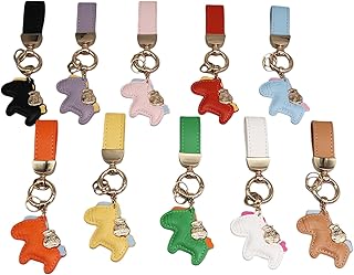 [Maruzou] 馬蹄キーホルダー PUレザー 馬モチーフ ゴールド金具付き 9色展開 約50×45mm バッグチャーム