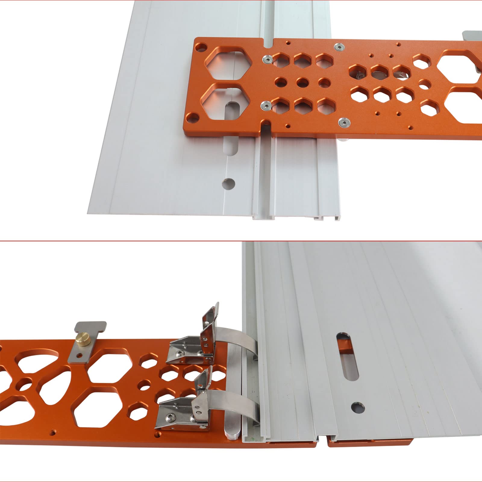 Adjustable Angle Track Saw Square Guide Rail, -60 To 60 Degree Multi-Angle Cutting, 90 Degree Right Angle Guide Auxiliary Clamp Compatible With Festool And Makita - View #4
