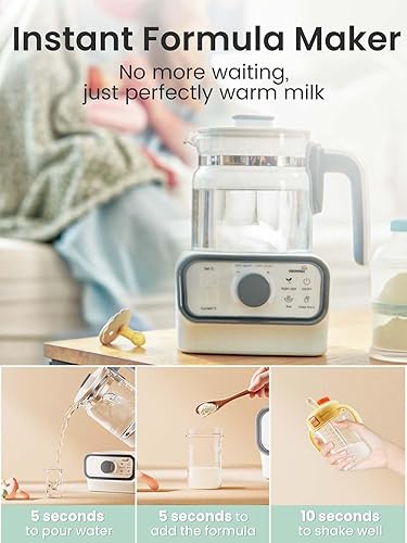 Miniatura 2 de Calentador rápido de biberones, esterilizador de biberones, calentador de alimentos para bebés sin BPA 6 en 1, para descongelar.