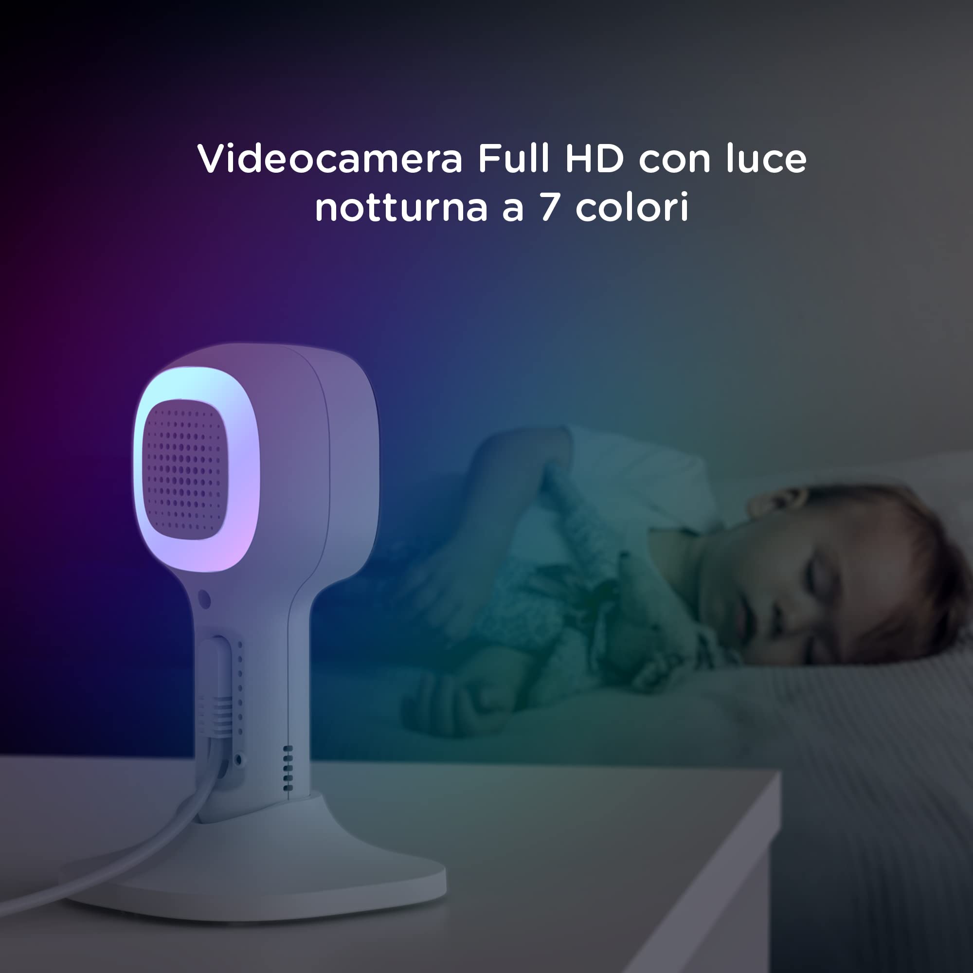 Hubble Connected Nursery Pal Cloud Baby Monitor Video e Audio, Schermo da 5 pollici, luce notturna, visione notturna, conversazione bidirezionale, sensore di temperatura ambiente e app per smartphone