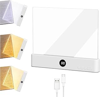 Lampe De Lecture Plate, Lampe de livre plate, Lampe De Lecture LED Intelligente, Lampe Lecture Intelligente Rechargeable, Lampe De Lecture Portable LED Veilleuse avec 3 Couleurs et Minuterie